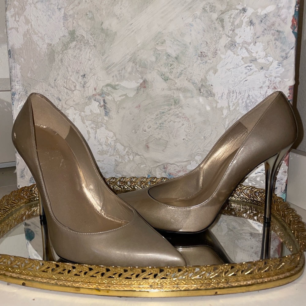 Stuart Weitzman Gold/Green Heels